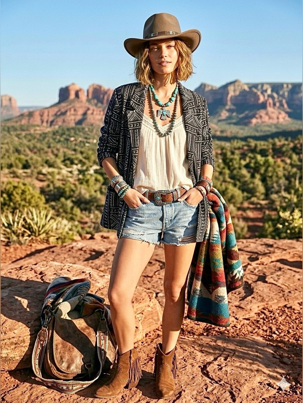 Tribal monochromatic open front boho spring/dummer blazer/cover up zen Thai vibe